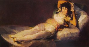 Francisco Goya: La Maja vestita 95 x 190, Madrid Prado.